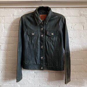 Levi's Women's Blue/Black Leather Jacket